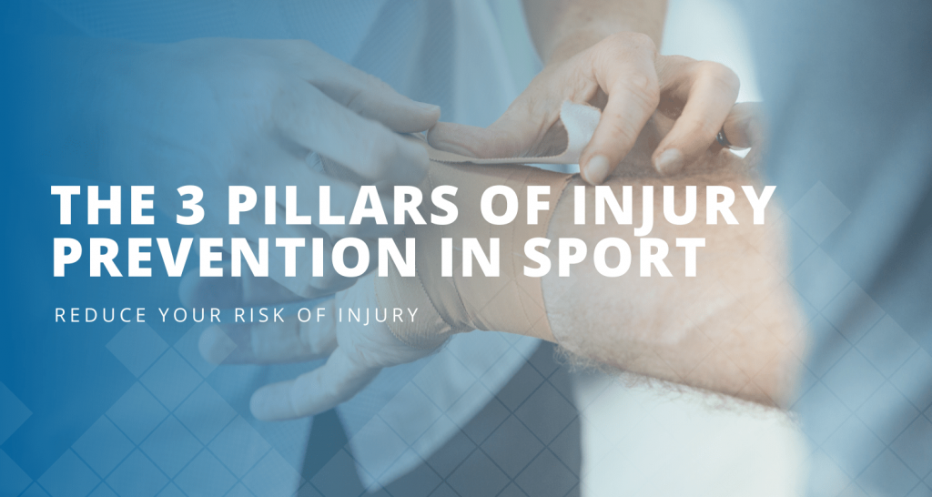 Banner and title header for the blog the 3 pillars of injury prevention in sport