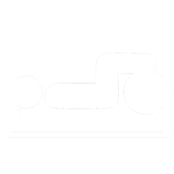 White icon of a person performing exercise in an exercise physiology appointment