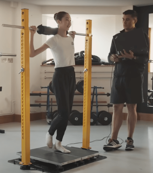 Royal Ballet School students receiving testing on the VALD ForceDecks equipment
